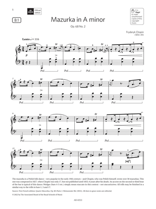 Mazurka in A minor (Grade 7, list B1, from the ABRSM Piano Syllabus 2023 & 2024)
