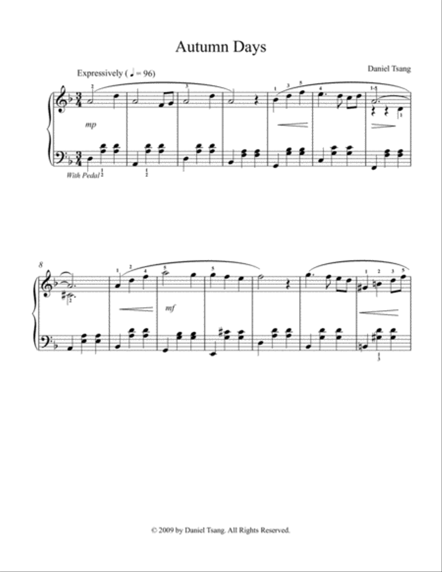 Autumn Days Piano Method scores gallery preview page 1