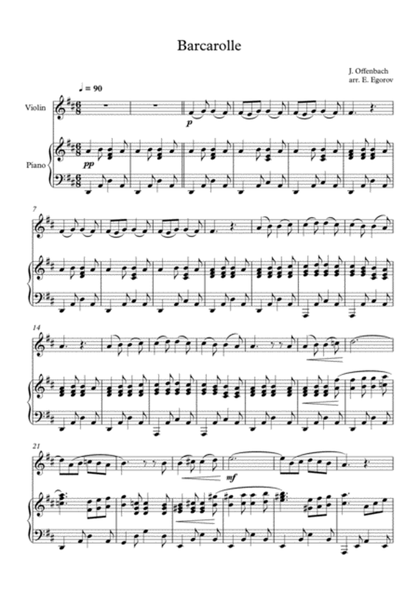 Barcarolle, Jacques Offenbach, For Violin & Piano image number null