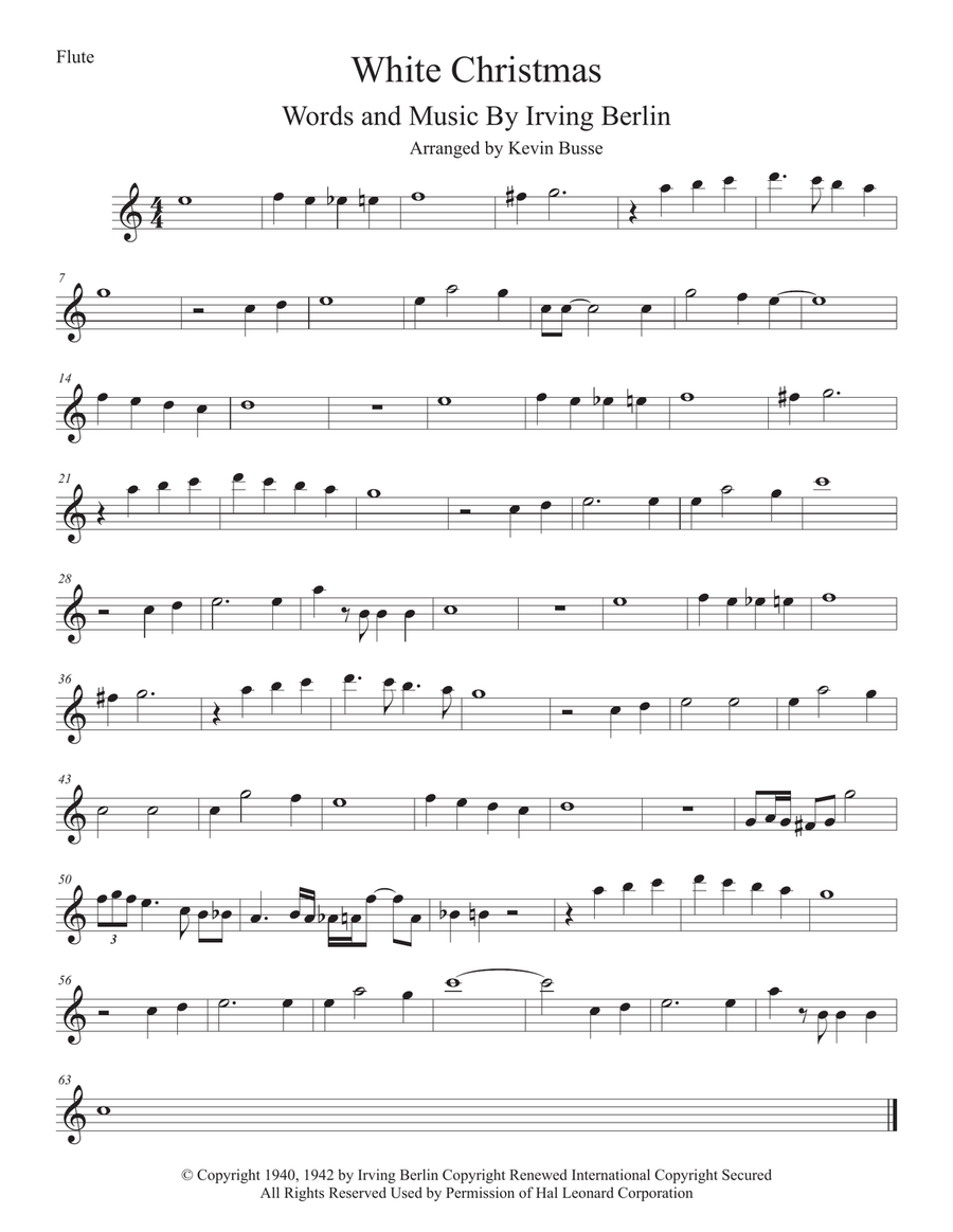 White Christmas Flute Solo scores gallery preview page 1