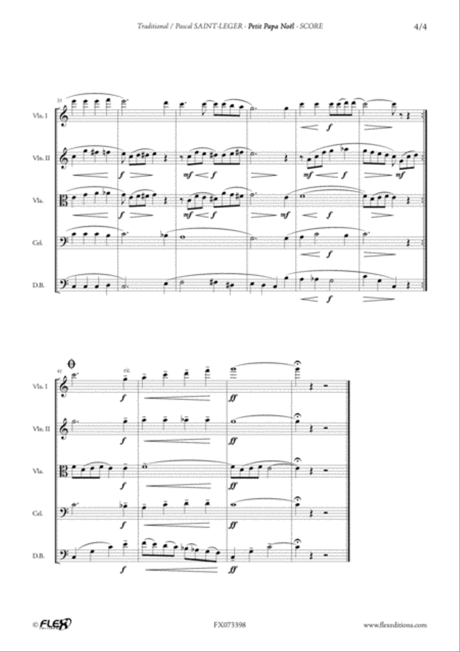Petit Papa Noel String Quintet scores gallery preview page 5