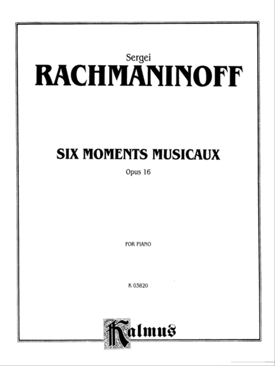 Six Moments Musicaux, Op. 16