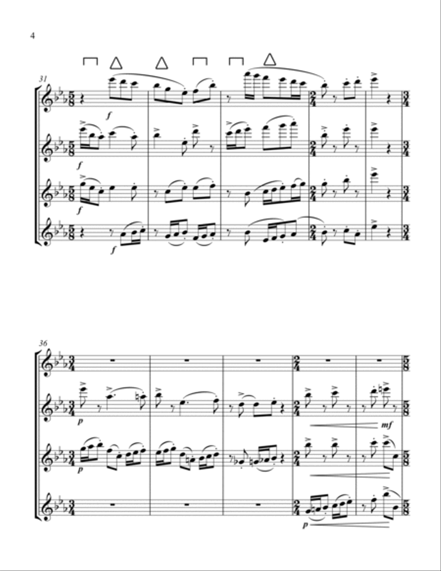 Fairy-Tale Ending Flute Quartet scores gallery preview page 4