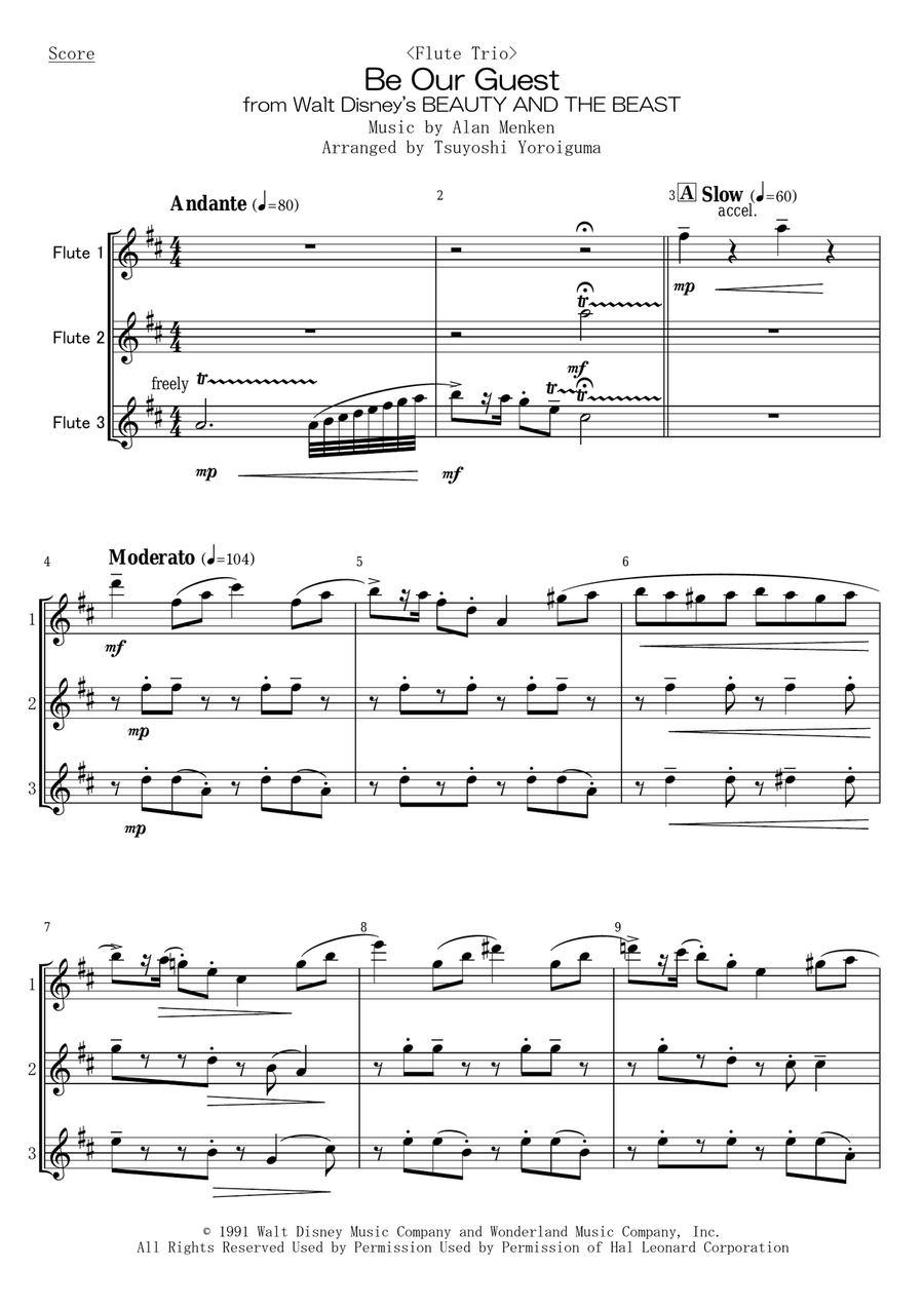 Be Our Guest Woodwind Trio scores gallery preview page 1