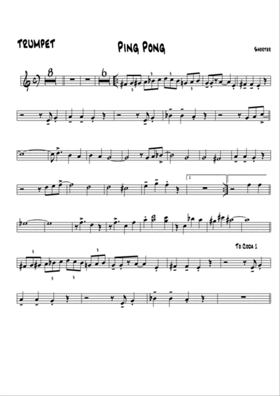 Ping Pong arrangement for jazz band.