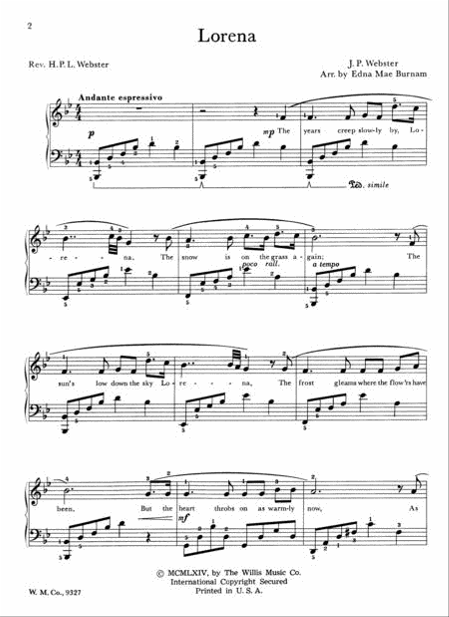 Lorena Lorena Piano scores gallery preview page 2
