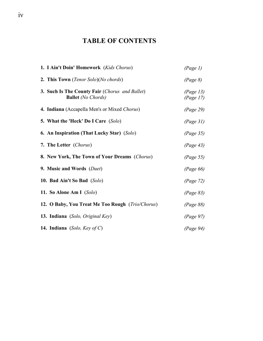 A Lucky Star, A 1920s Musical in 2 Acts Songbook 4-Part scores gallery preview page 4