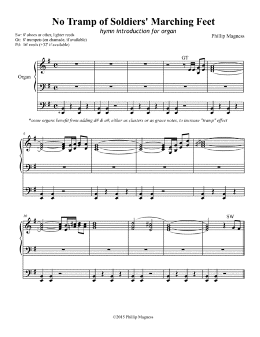 No Tramp of Soldiers' Marching Feet Organ Solo scores gallery preview page 1