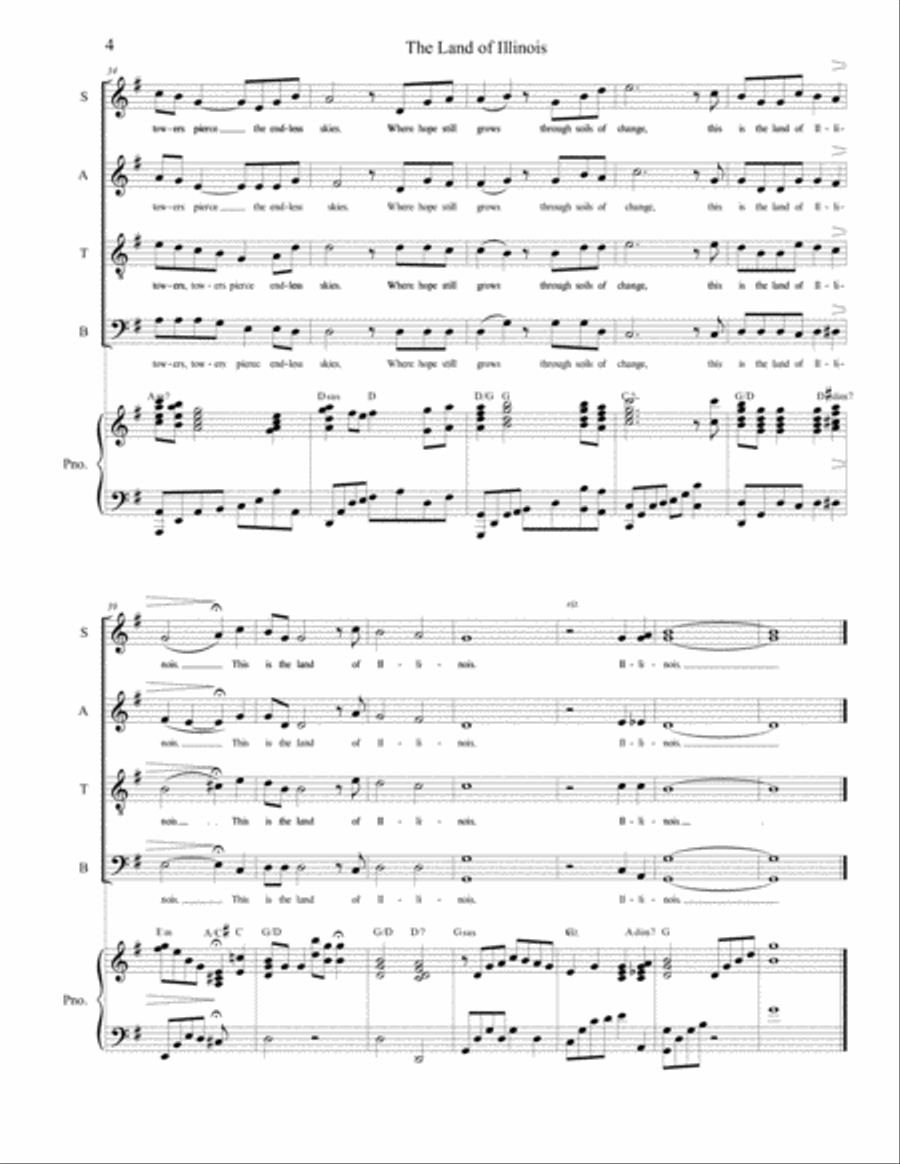 The Land of Illinois (Teacher Packet) 4-Part scores gallery preview page 5