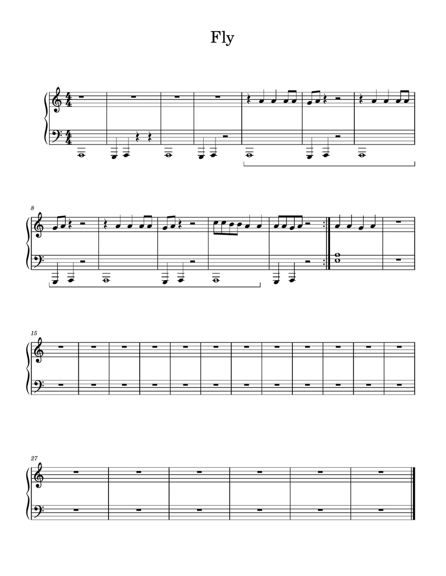 Fly Piano Solo scores gallery preview page 1