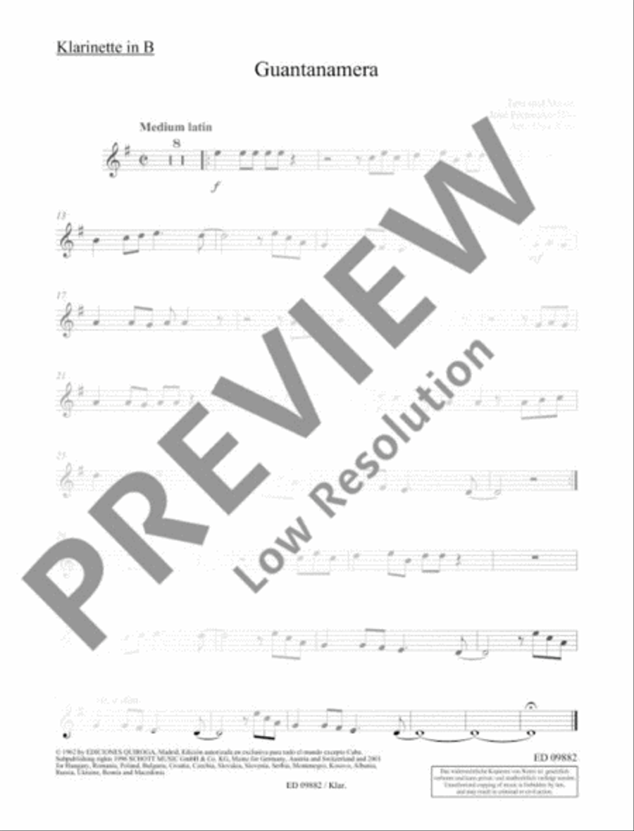 Guantanamera B-Flat Clarinet scores gallery preview page 8
