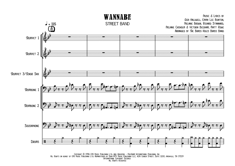 Wannabe Brass Ensemble scores gallery preview page 1