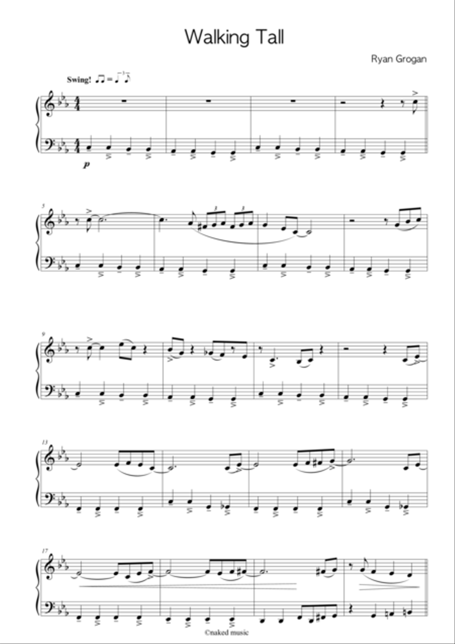 Walking Tall Piano Solo scores gallery preview page 1