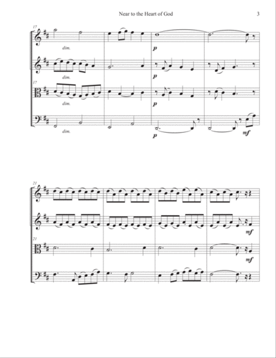 Near to the Heart of God Near to the Heart of God String Quartet scores gallery preview page 3