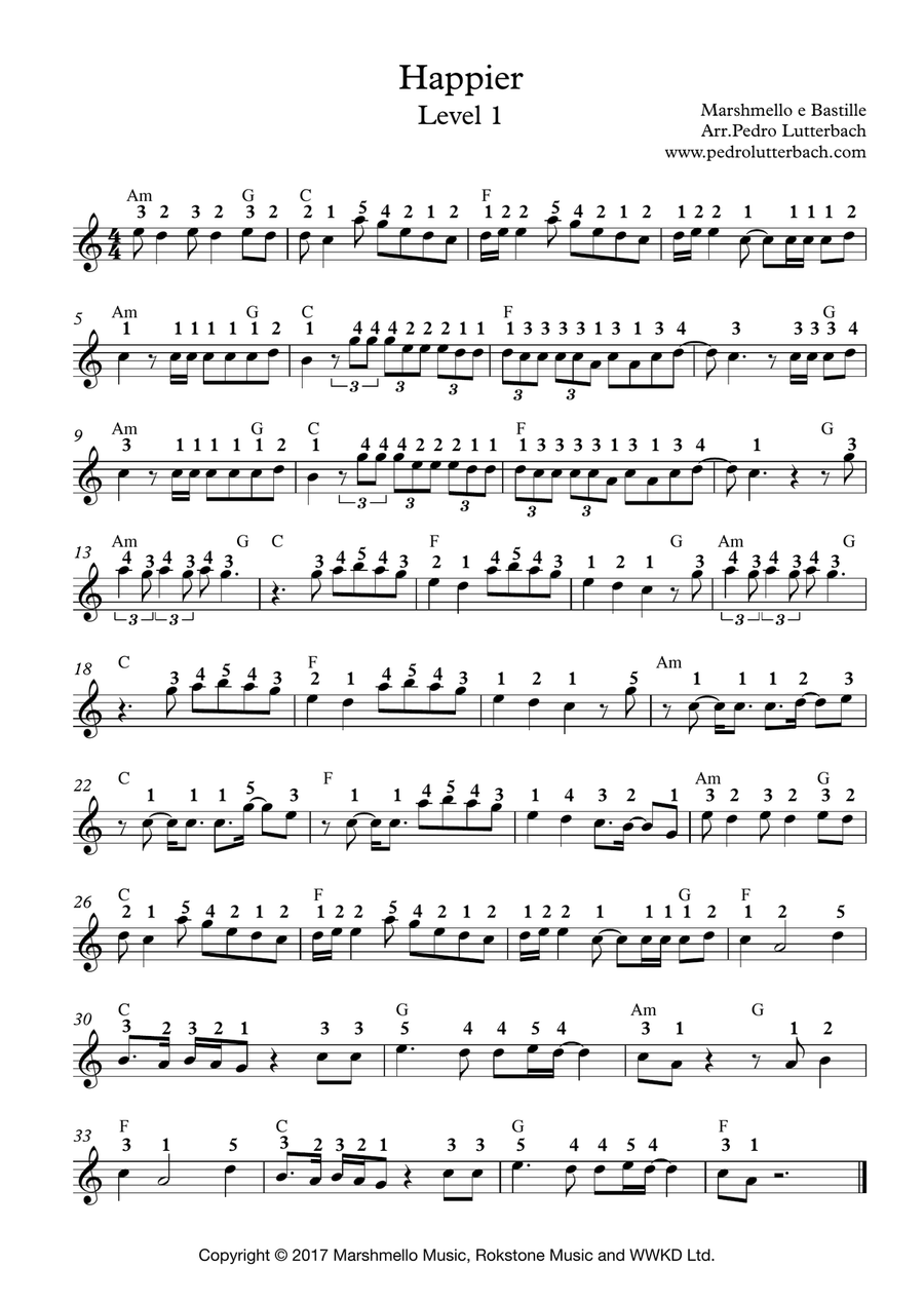 Happier Easy Piano scores gallery preview page 1