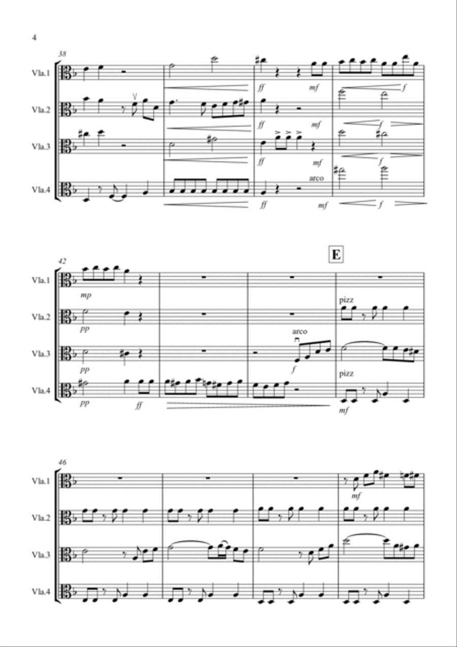 Tasty Tango for Viola Quartet Viola scores gallery preview page 4