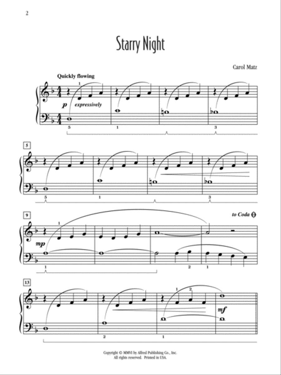 Starry Night Easy Piano scores gallery preview page 3