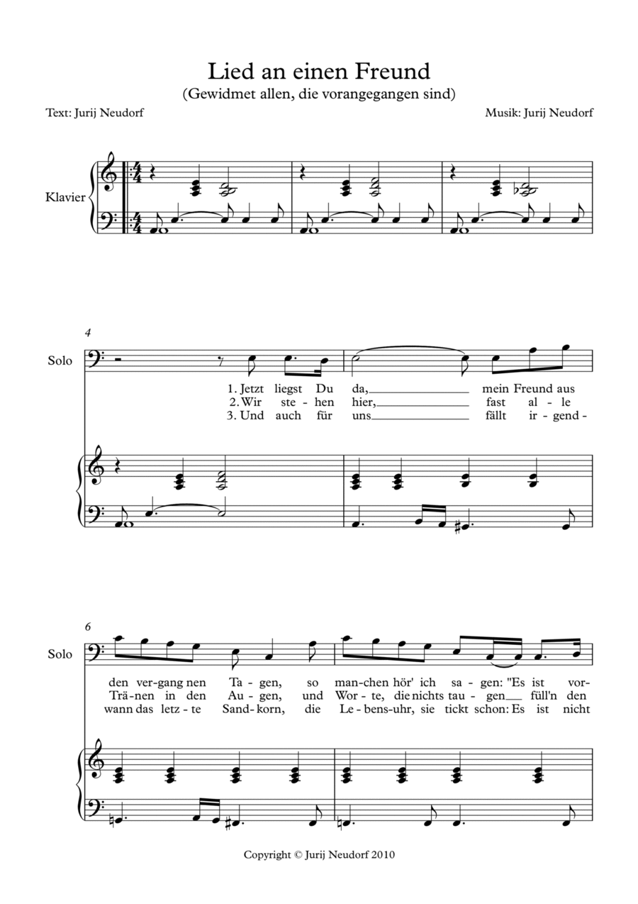 Lied an einen Freund Voice scores gallery preview page 1
