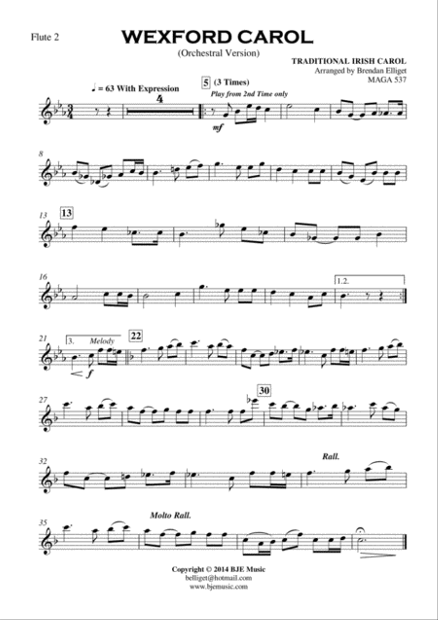 Wexford Carol - Orchestra Score and Parts PDF Full Orchestra scores gallery preview page 4