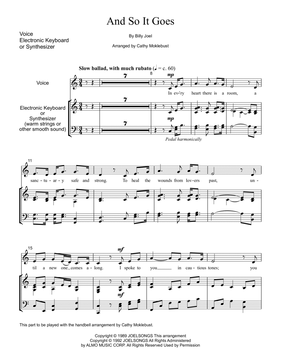 And So It Goes Voice scores gallery preview page 1