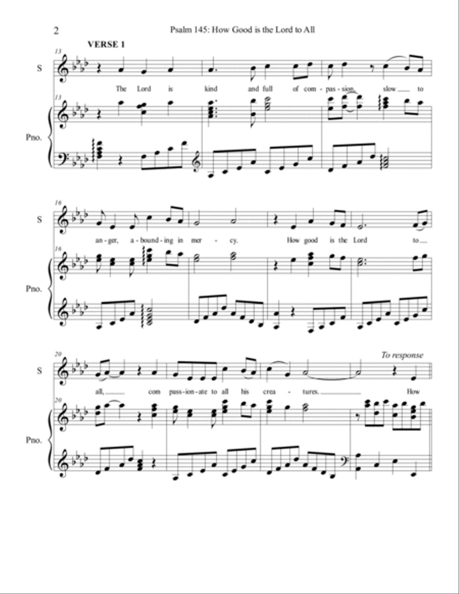 Psalm 145: How Good is the Lord to All Voice scores gallery preview page 2