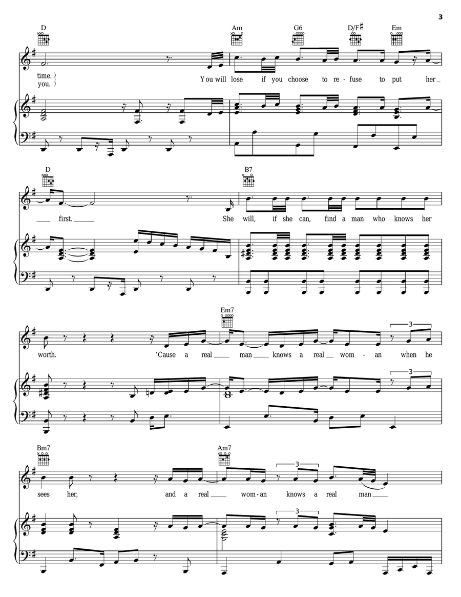 A Woman's Worth Piano, Vocal, Guitar scores gallery preview page 3