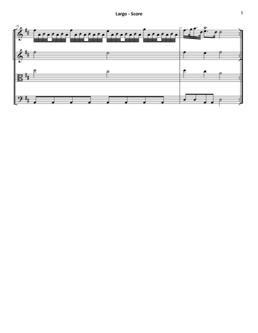 Largo from Chamber Concerto in D major RV 93 (Vivaldi) STRING QUARTET image number null