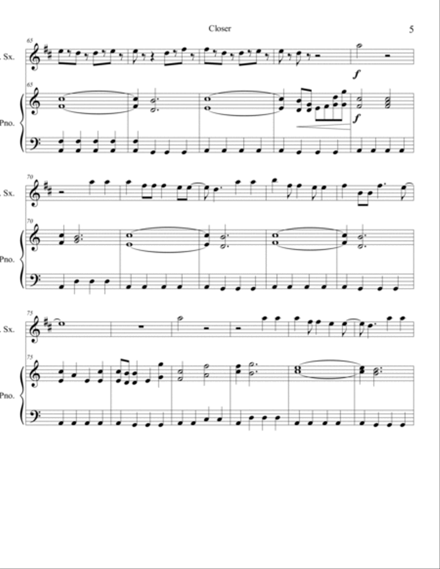Closer Tenor Saxophone scores gallery preview page 5