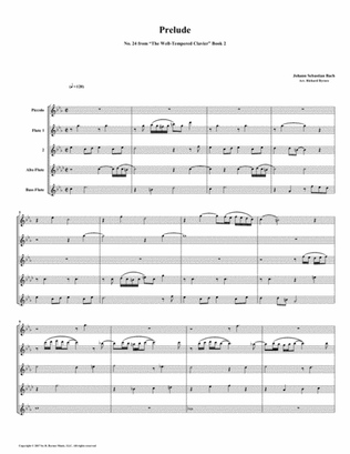 Prelude 24 from Well-Tempered Clavier, Book 2 (Flute Quintet)