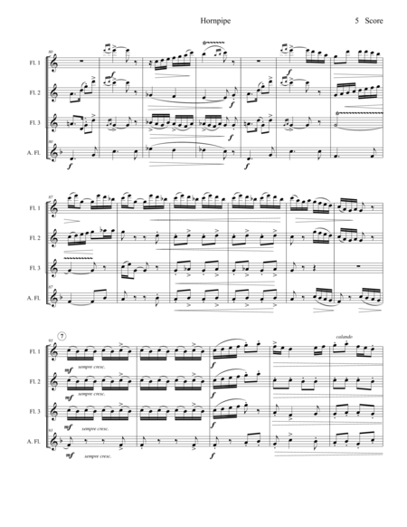 Hornpipe Set for Flute Quartet - Korngold image number null