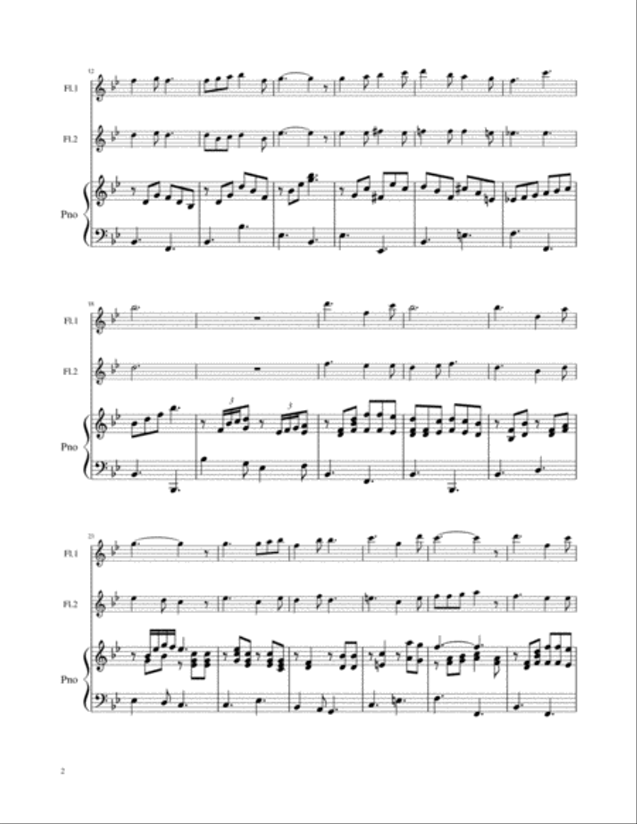 Love Lifted Me - for 2 flutes (or violins) and piano Flute scores gallery preview page 2