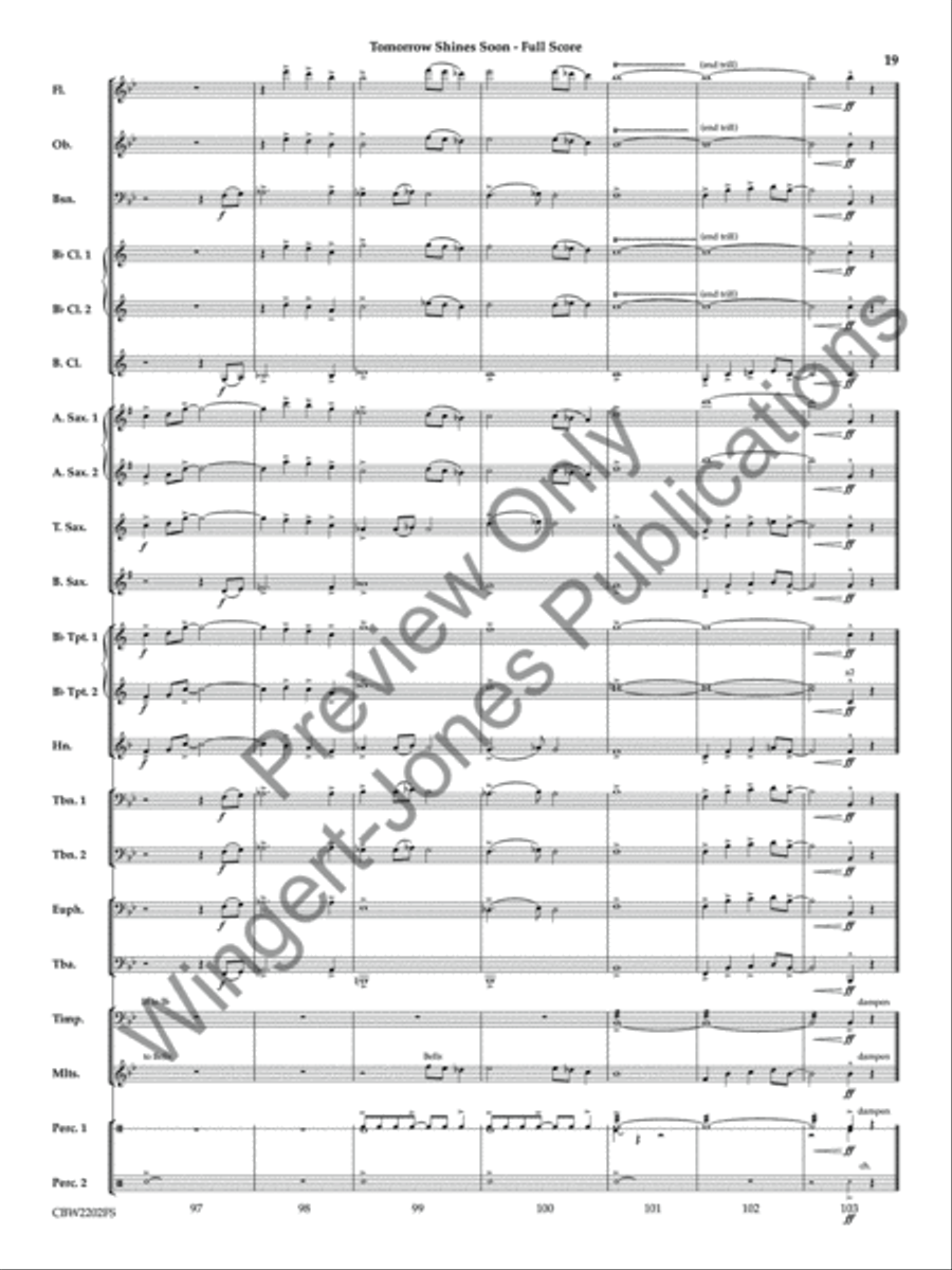 Tomorrow Shines Soon (Score) Concert Band scores gallery preview page 20