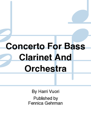 Book cover for Concerto For Bass Clarinet And Orchestra