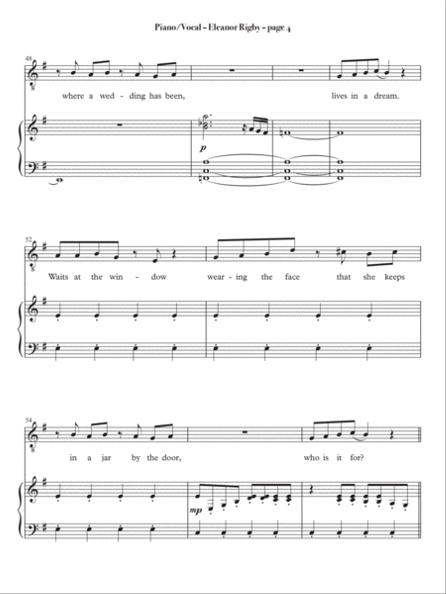 Eleanor Rigby Eleanor Rigby Voice scores gallery preview page 4