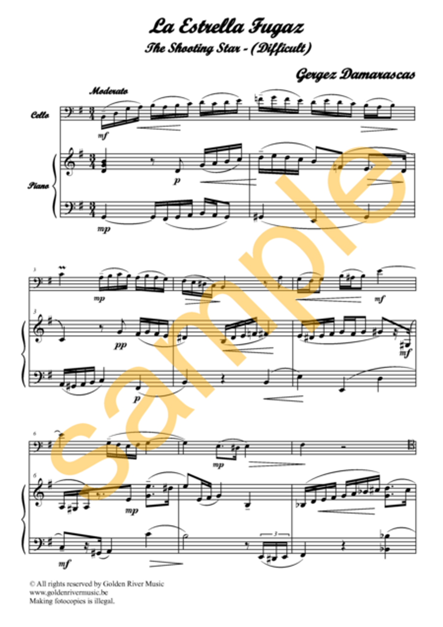 La Estrella Fugaz / Shooting Star for cello Clarinet Solo scores gallery preview page 2