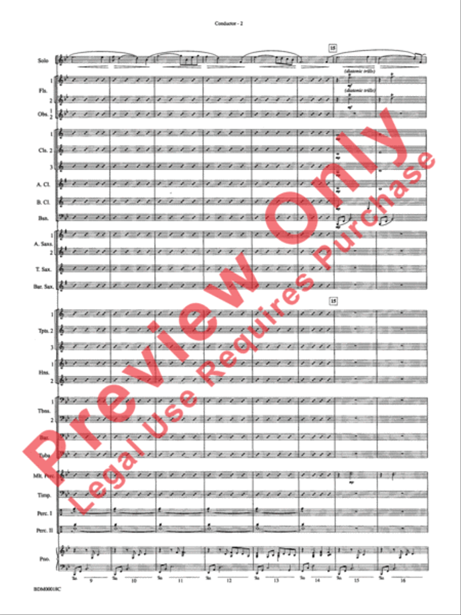 In a Gentle Rain Concert Band scores gallery preview page 4