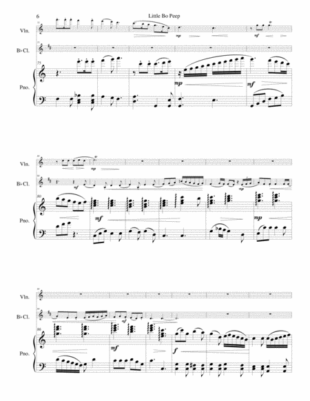 Little Bo Peep for violin, clarinet and piano image number null