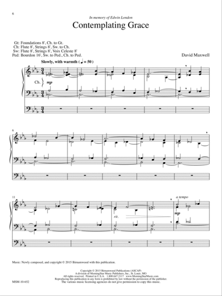 Contemplating Grace Organ scores gallery preview page 1