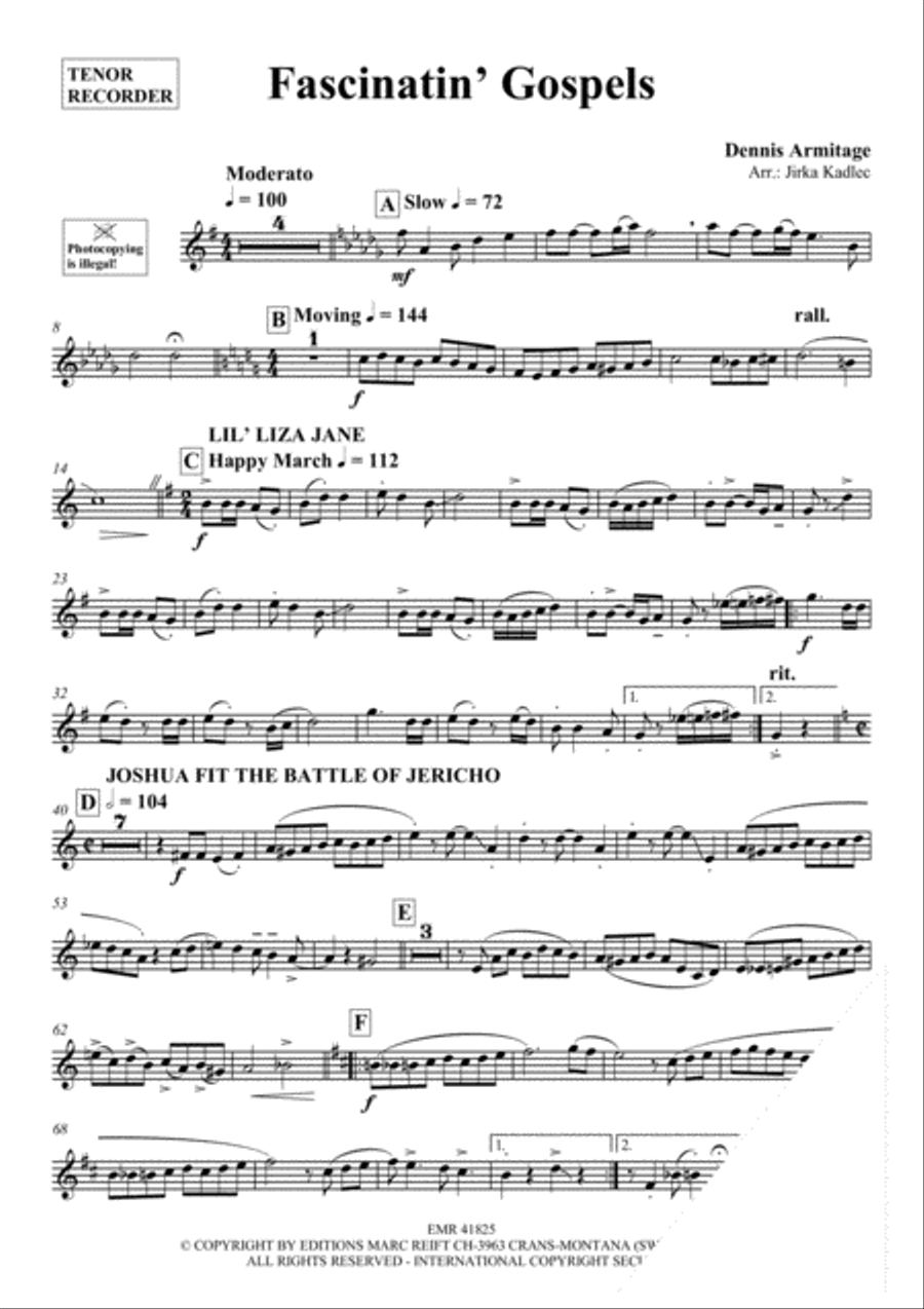 Fascinatin' Gospels Tenor Recorder scores gallery preview page 3