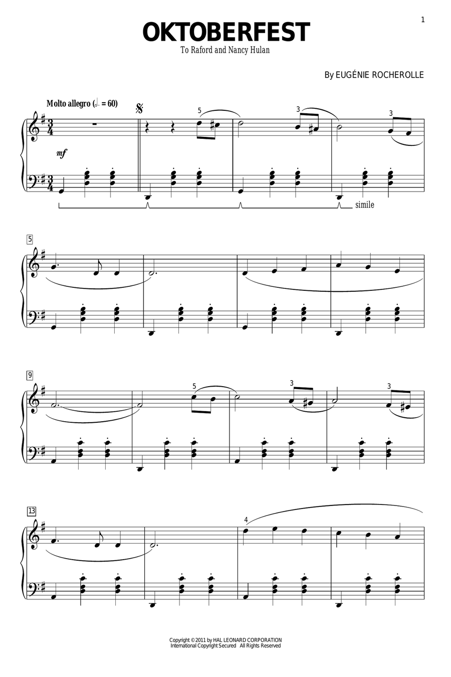 Oktoberfest Piano Solo scores gallery preview page 1