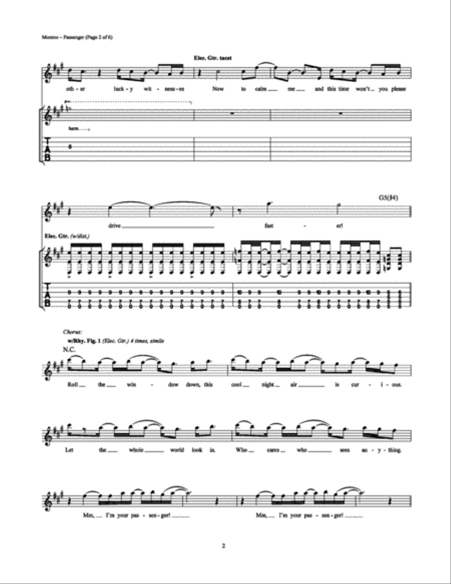Passenger Electric Guitar scores gallery preview page 2