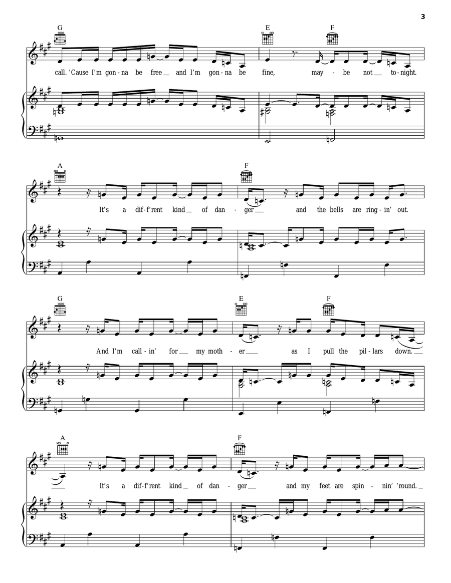 Delilah Piano, Vocal, Guitar scores gallery preview page 3