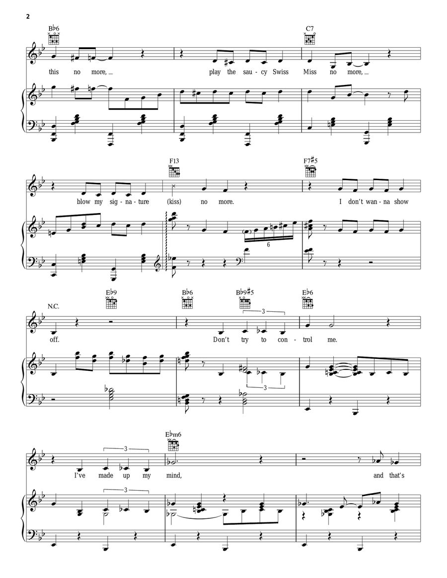 Show Off Piano, Vocal, Guitar scores gallery preview page 2