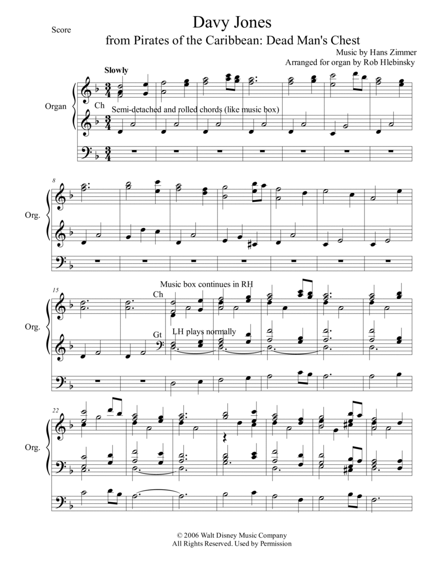 Davy Jones Organ Solo scores gallery preview page 1