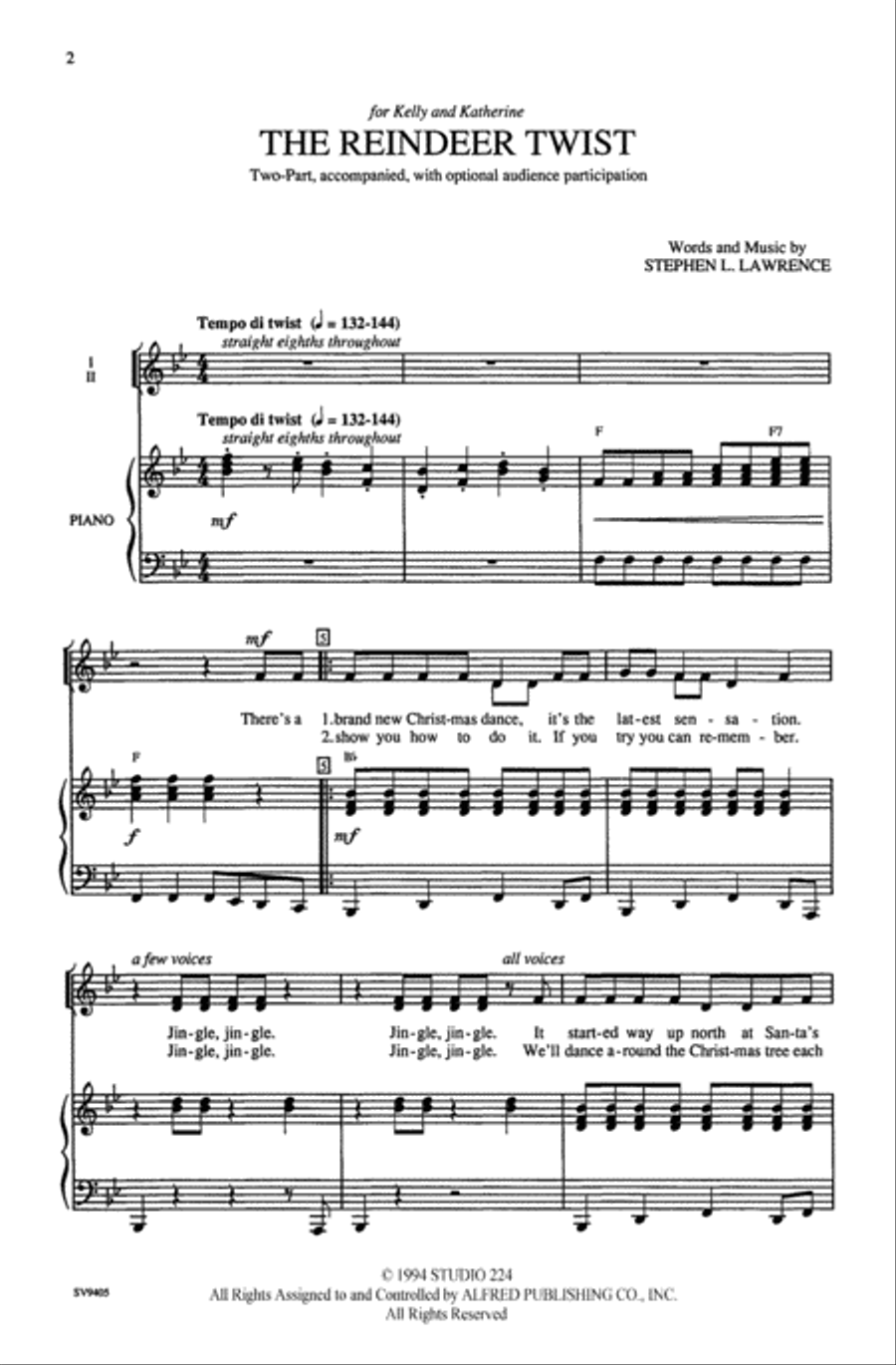 The Reindeer Twist The Reindeer Twist Choir scores gallery preview page 1