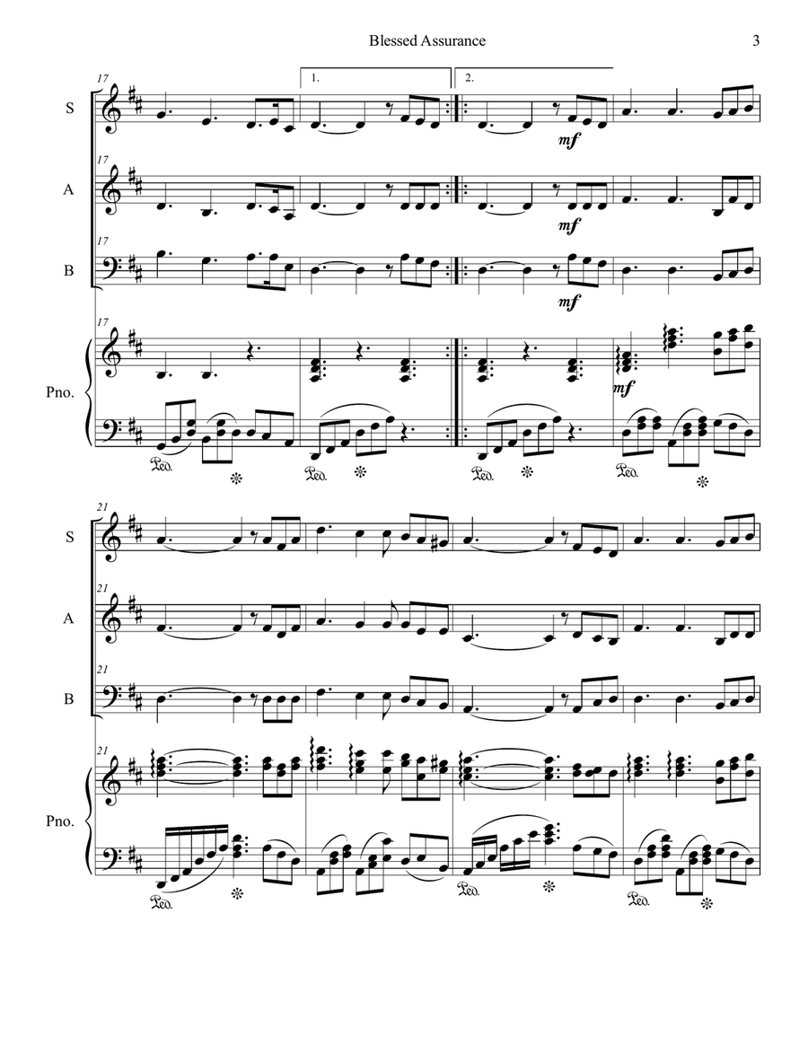 Blessed Assurance 3-Part scores gallery preview page 3