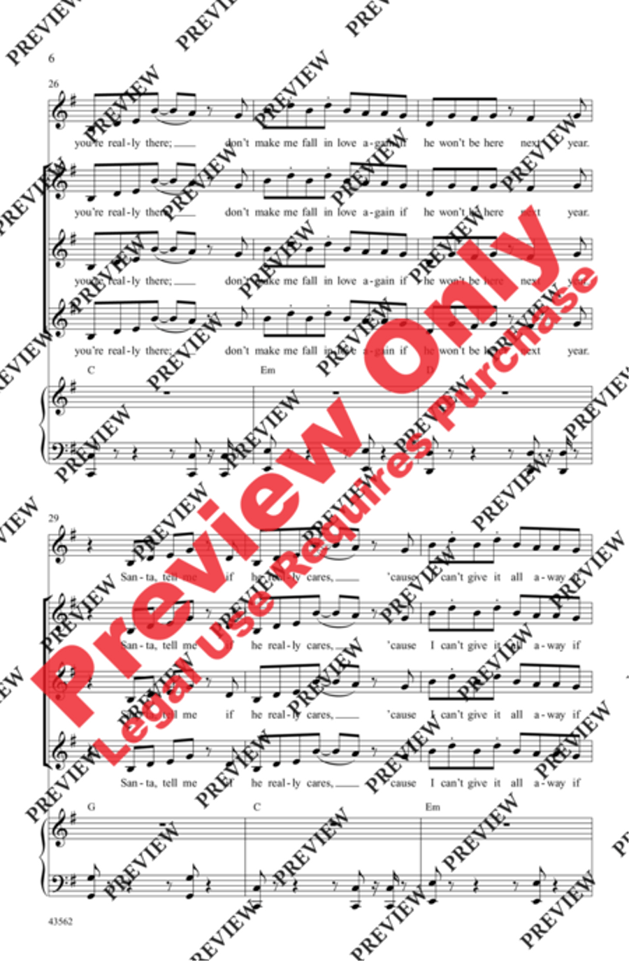 Santa Tell Me Santa Tell Me Women's Choir scores gallery preview page 21