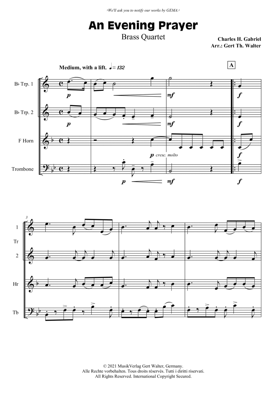 An Evening Prayer Horn scores gallery preview page 1