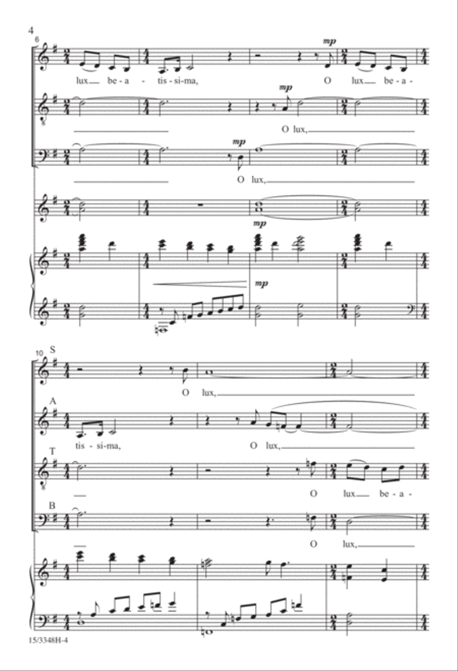 O Lux Beatissima 4-Part scores gallery preview page 4