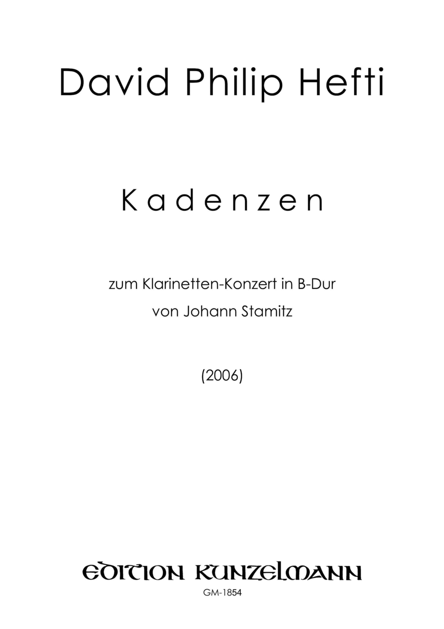 Cadenzas to the Clarinet concerto in B-flat major by J. Stamitz Clarinet scores gallery preview page 1